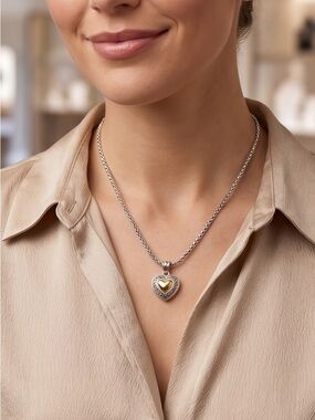 Brighton Free Floating Heart pendant Necklace Retired Piece - New!